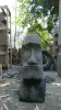 Product image 1 of the product “Moai head, 75 cm H | Natural stone (Basanit), stonemasonry ”