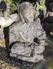 Product image 1 of the product “Sitting monk with bowl, 43 cm height, cast stone, handcrafted & coloured ”