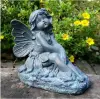 Artikelbild 1 des Artikels “Sitzende Elfe (Blumenfee) D – Bronzeoptik, ca. 23 cm “