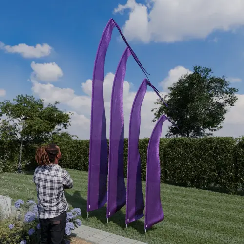Artikelbild des Artikels “Original Balifahne, violett. Die Fahne ist in 3, 4, 5 und 6 Meter erhältlich. “