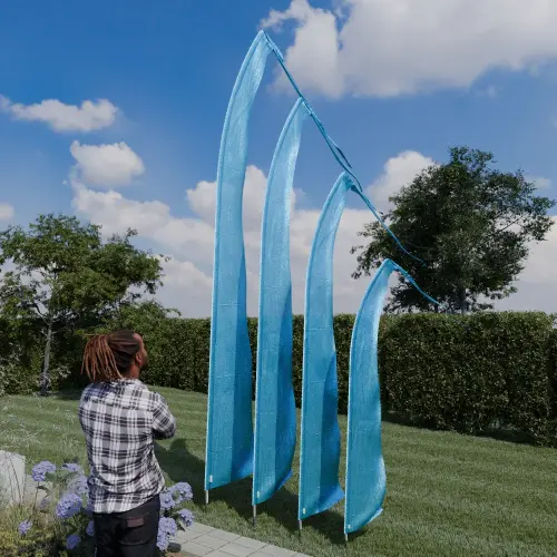 Artikelbild des Artikels “Original Balifahne, aquamarine. Die Fahne ist in 3, 4, 5 und 6 Meter erhältlich. “