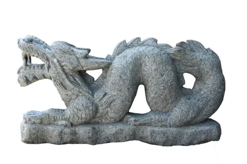 Artikelbild des Artikels “Liegender Drache auf Sockel, Basanit, ca. 110 cm “