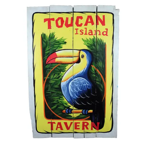 Artikelbild des Artikels “Handbemaltes Schild „Toucan Island“, 60 x 40 cm “