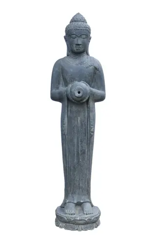 Artikelbild des Artikels “Buddha-Figur, stehend, mit Gefäß als Wasserspiel, 150 cm “