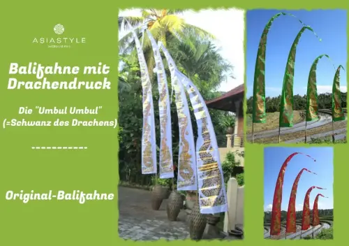 Artikelbild des Artikels “Original Balifahne mit Drachendruck “