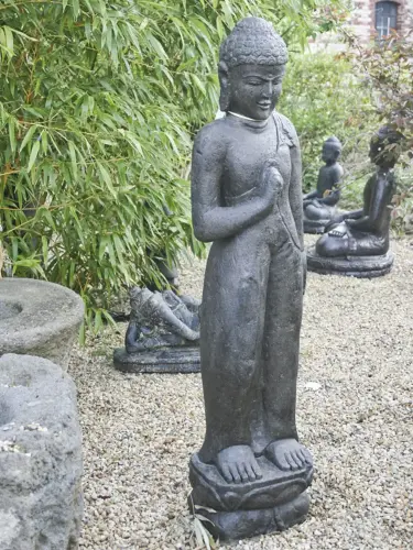 Artikelbild des Artikels “Stehender Buddha, 120cm hoch, antik lackiert “