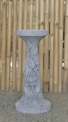 Product image of the product “Rinjani - pedestal, tapered, with lotus motif, Ø 24cm, 52cm H | cast stone ”