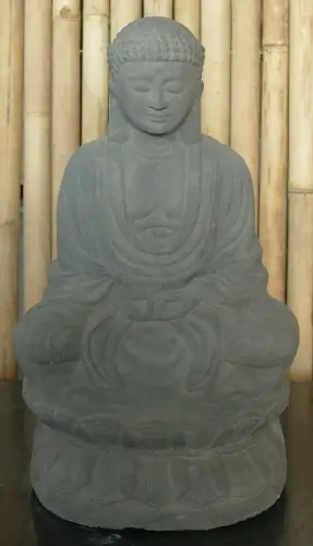 Artikelbild des Artikels “Buddha-Figur, sitzend, auf Sockel, japanisch, 50 cm, Antikfinish “