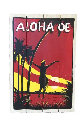 Artikelbild des Artikels “Handbemaltes Schild „Aloha Oe“, 60 x 40 cm “