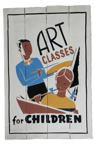 Artikelbild des Artikels “Handbemaltes Schild „Art classes for child“, 60 x 40 cm “