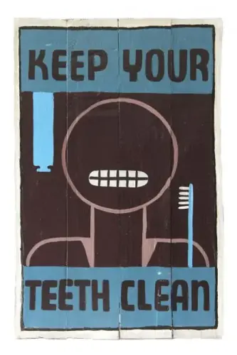 Artikelbild des Artikels “Holzschild, retro, „Keep your teeth clean-1
