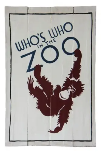 Artikelbild des Artikels “Holzschild, retro, „Who is who in the Zoo“, 60 x 40 cm “