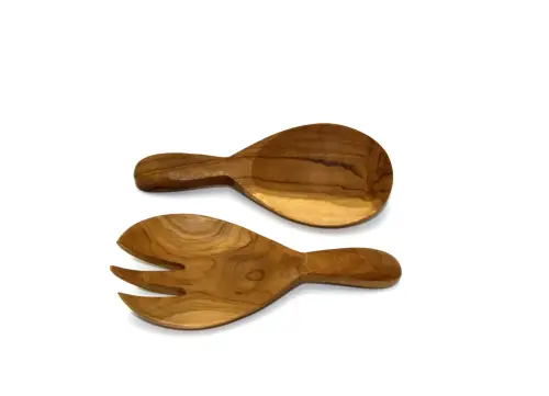 Artikelbild des Artikels “Holzlöffel und -gabel, aus Teakholz, 17cm L “