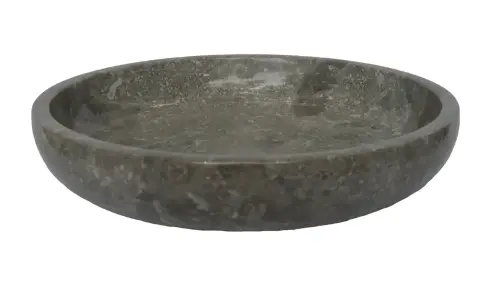 Artikelbild des Artikels “Schale rund, innen poliert, 21 cm Durchmesser, aus grauem Marmor. Außen poliert “