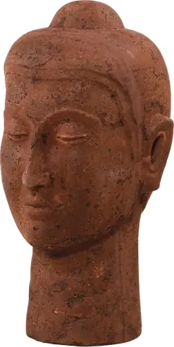 Artikelbild des Artikels “Buddha Kopf aus Terracotta. Farbe Rust. 50cm Hoch. “