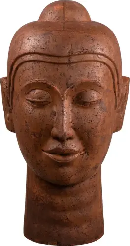 Artikelbild des Artikels “Buddha Kopf aus Terracotta. Farbe Rust. 80cm Hoch. “