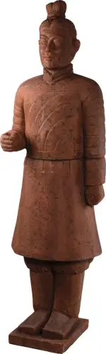 Artikelbild des Artikels “Chinesischer Krieger, stehend. Terracotta. Farbe Rust. 180 cm Hoch. “