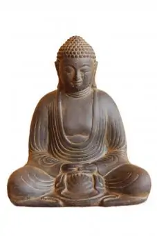 Artikelbild des Artikels “Buddha-Figur, Japan, sitzend, Steinguss, 20 cm Höhe “