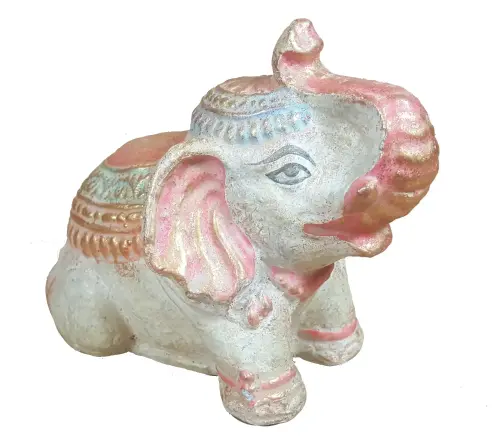Artikelbild des Artikels “Kleiner Elephant, Steinguss, handbemalt, ca. 10 cm “