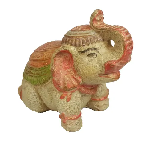 Artikelbild des Artikels “Freundlicher Elephant, Steinguss, handbemalt, ca. 20 cm “