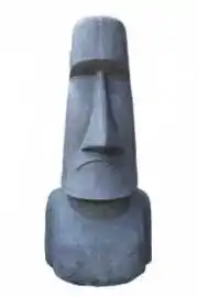 Artikelbild des Artikels “Moai-Kopf,91x85x200cm, aus Stein gegossen, handbearbeitet und gefärbt in der Farbe Antik-Finish “