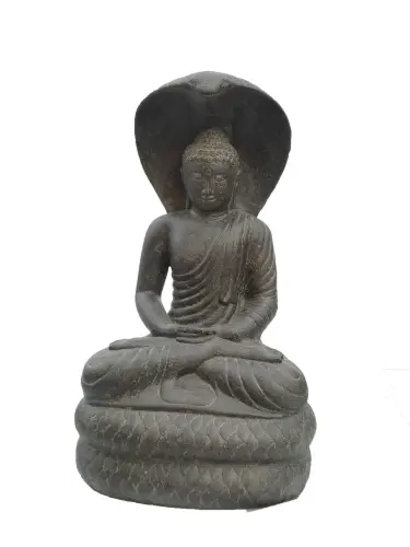 Artikelbild des Artikels “Buddha-Figur, sitzend, beschützt von einer Cobra, 80 cm “