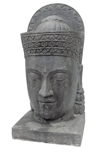 Artikelbild des Artikels “Khmer-Kopf mit Sockel als Wasserspiel, ca. 85 cm H “