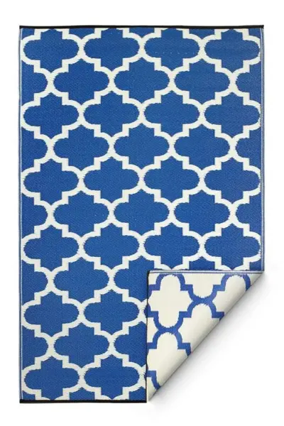Product image 1 of the product “Outdoor rug, Tangier, blue/white (120 cm x 180 cm) ”