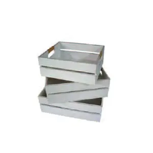 Product image 1 of the product “Set ,3 boxes open MDF, in white lacquered L-37x31x12, 5, M-33, 5x29x12, S-30x26x11cm ”