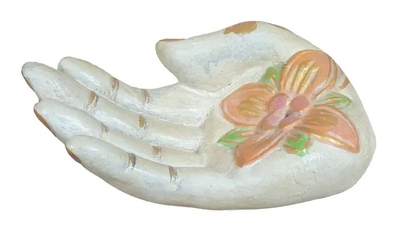 Artikelbild 1 des Artikels “Meditative Hand, Steinguss, handbemalt, ca. 15 cm “