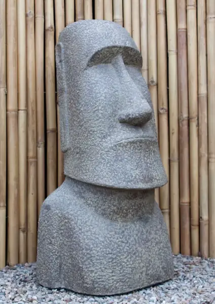 Artikelbild 1 des Artikels “Moai-Kopf, 47x44x100cm, aus Stein gegossen, handbearbeitet und gefärbt in der Farbe Antik-Finish “