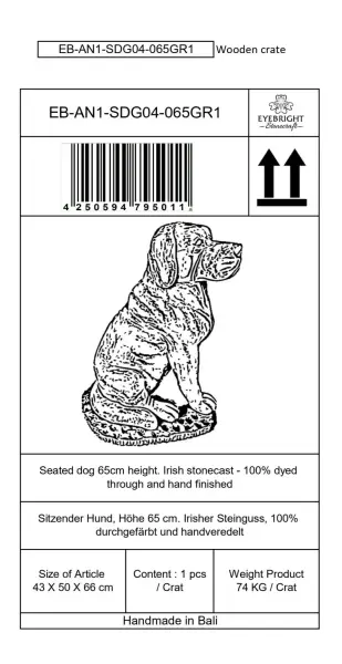 Artikelbild 10 des Artikels “Henry - Hund, sitzend, 65 cm H | Steinguss “