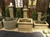Artikelbild 2 des Artikels “Wandbrunnen Modell Genua, 120 cm Höhe, Naturstein (Basanit), Steinmetzarbeit, inkl. Pumpe, Rohre, Wasserhahn, Bohrung. Naturstein, Grau “