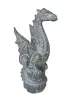 Artikelbild 2 des Artikels “Sitzender Drache auf Stein, ca. 75 cm H. Steinguss, handgefertigt & farbig “