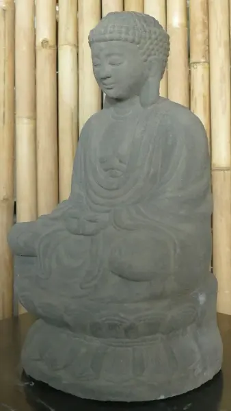 Artikelbild 2 des Artikels “Buddha-Figur, sitzend, auf Sockel, japanisch, 50 cm, Antikfinish “