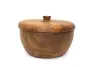 Artikelbild 3 des Artikels “Holzschale mit Deckel, aus Teakholz, 12 cm Ø, 9 cm H “