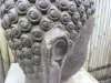 Product image 3 of the product “Buddha head as a water feature, 35x32x50cm, cast stone, hollow, handcrafted & coloured ”