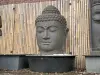 Artikelbild 3 des Artikels “Buddhakopf als Wasserspiel, 132 cm Höhe, Kunststein, hohl, handgefertigt & farbig. Eingefaerbt in der Farbe Antik-Finish “