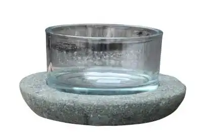 Artikelbild 3 des Artikels “Windlicht aus Basanit mit Glas – 14 cm Ø “