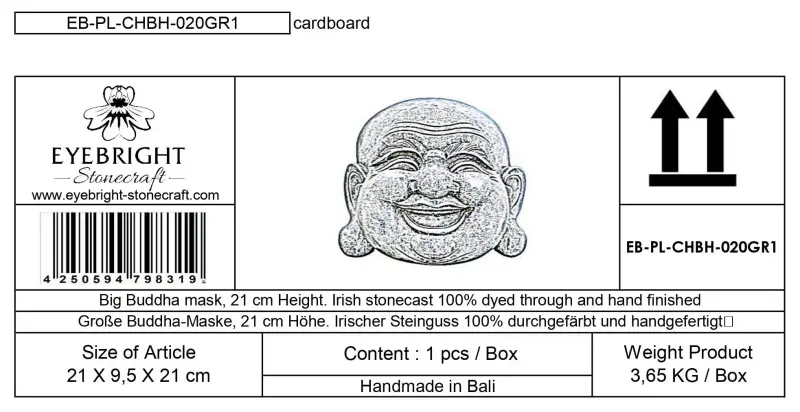 Artikelbild 3 des Artikels “Mian - Große Buddha-Maske, 21cm H | Steinguss “