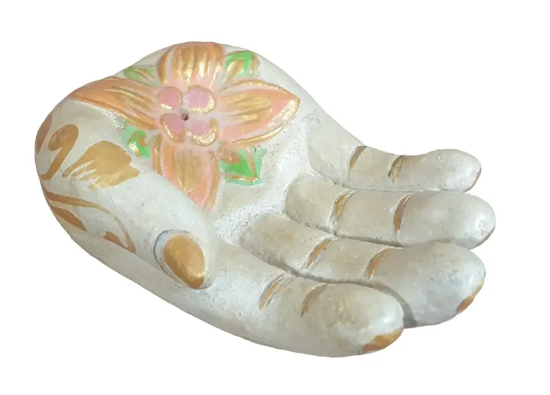Artikelbild 3 des Artikels “Meditative Hand, Steinguss, handbemalt, ca. 15 cm “