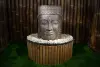 Product image 4 of the product “Khmer-head as water feature, 67cm height, cast stone, hollow, handcrafted & coloured ”