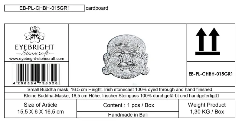 Artikelbild 4 des Artikels “Mian - Kleine Buddha-Maske, 16,5cm H | Steinguss “