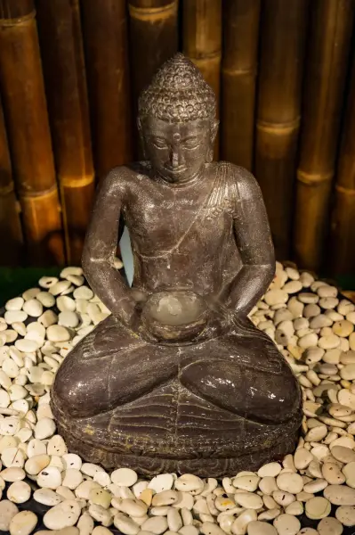 Product image 4 of the product “Sitting Buddha with vessel as water feature, ca. 50 cm H ”