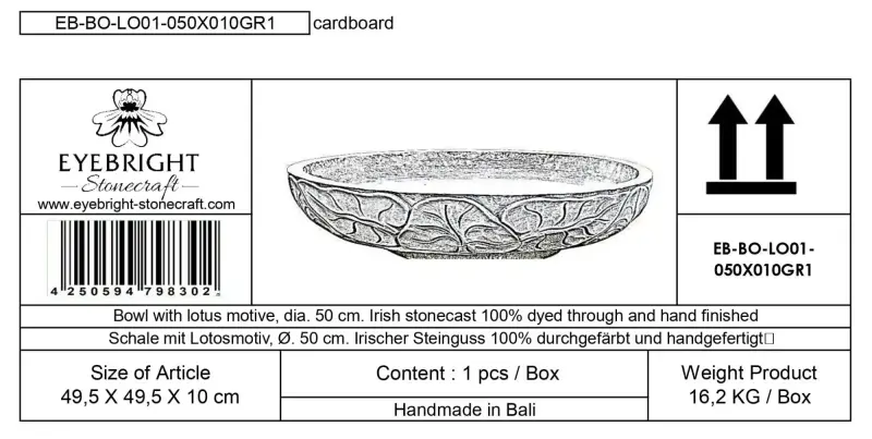 Artikelbild 5 des Artikels “Makassar - Schale mit Lotosmotiv, Ø. 50 cm | Steinguss “