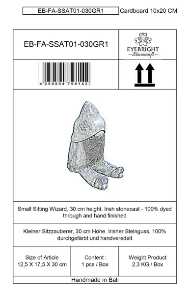 Artikelbild 5 des Artikels “Klaus - Kleiner sitzender Zauberer, 30 cm H | Steinguss “