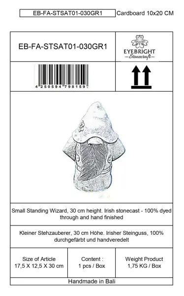 Artikelbild 5 des Artikels “Gwydion - Kleiner stehender Zauberer, 30cm H | Steinguss “