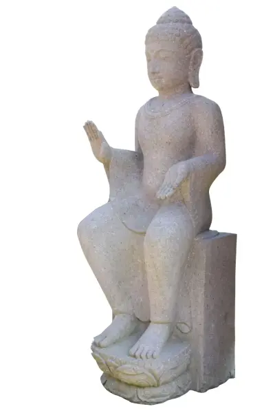 Artikelbild 5 des Artikels “EINZELSTÜCK - Sitzender Buddha auf Sockel, 130 cm H, rötlicher Flussstein “