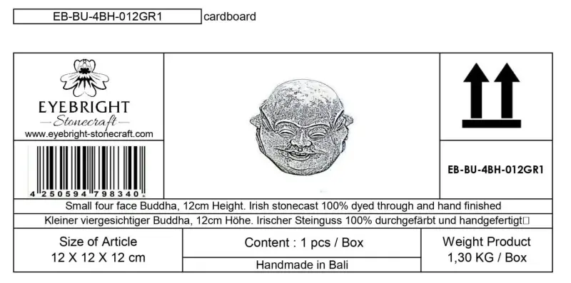 Artikelbild 6 des Artikels “Si Mian Fo - Kleiner viergesichtiger Buddha, 12cm H | Steinguss “