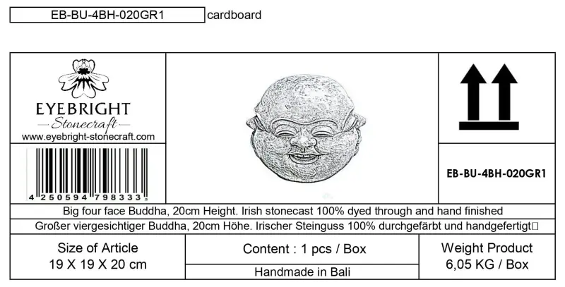 Product image 6 of the product “Si Mian Fo -Big four face Buddha, 20cm H | cast stone ”